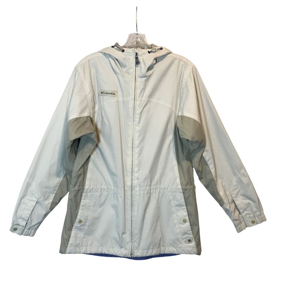 Columbia Womens S Beige & Tan Hooded Jacket Windbreaker Softshell